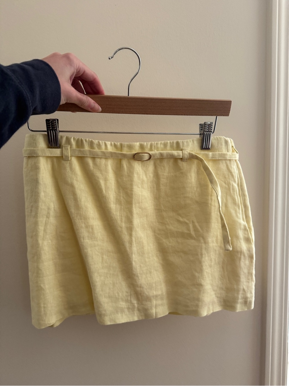 Abercrombie & Fitch Yellow Linen Mini Skirt